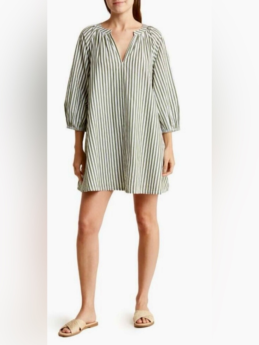 Melrose and Market Blue & White Striped tunic Drees